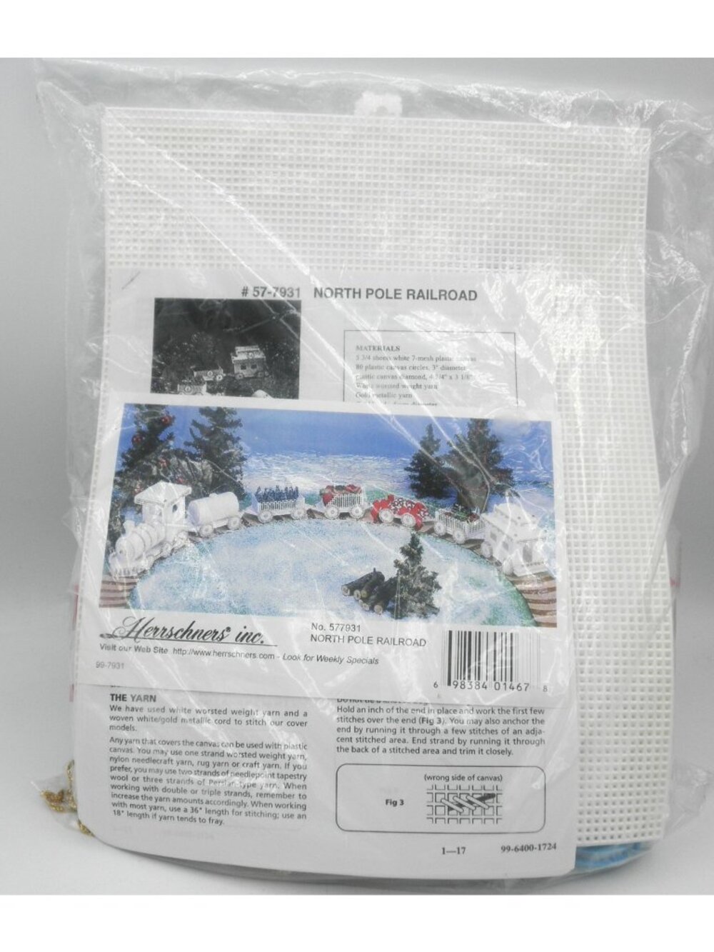 Herrschners' Inc North Pole Railroad Needelwork Kit # 577931 SEALED